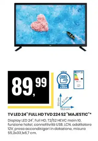 Eurospin TV LED 24" FULL HD TVD 224 S2 "MAJESTIC" offerta