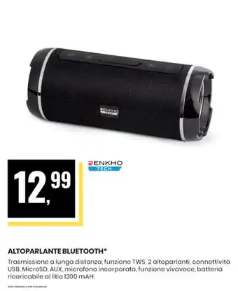 Eurospin ALTOPARLANTE BLUETOOTH offerta