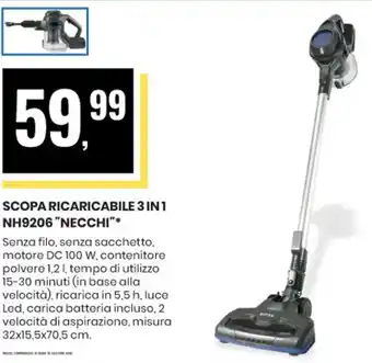 Eurospin SCOPA RICARICABILE 3 IN1 NH9206 "NECCHI" offerta