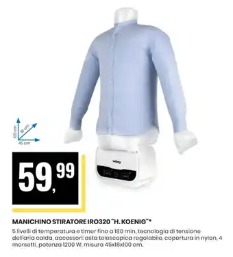 Eurospin MANICHINO STIRATORE IRO320 "H.KOENIG" offerta