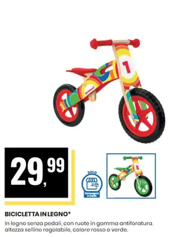 Eurospin BICICLETTA IN LEGNO offerta