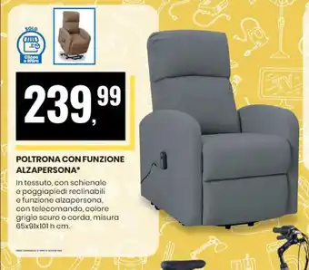Eurospin POLTRONA CON FUNZIONE ALZAPERSONA offerta