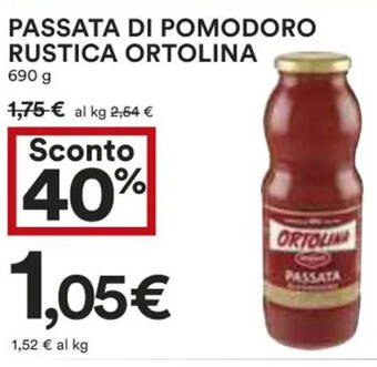 Coop PASSATA DI POMODORO RUSTICA ORTOLINA 690 g offerta