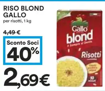 Coop RISO BLOND GALLO per risotti, 1 kg offerta