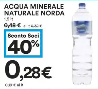 Coop ACQUA MINERALE NATURALE 1,5 lt. NORDA offerta