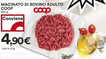 Coop MACINATO DI BOVINO ADULTO COOP 500 g offerta
