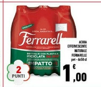 Conad Ferrarelle Acqua Minerale Effervescente Naturale 500 G(ml) offerta