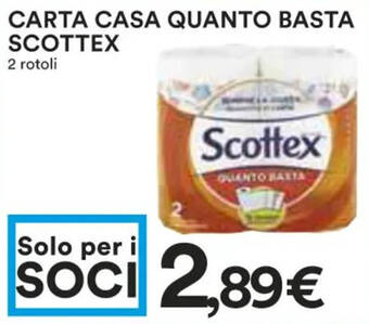 Coop CARTA CASA QUANTO BASTA SCOTTEX 2 rotoli offerta