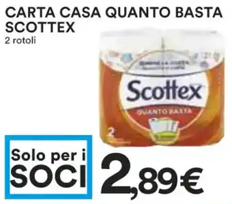 Coop CARTA CASA QUANTO BASTA SCOTTEX 2 rotoli offerta