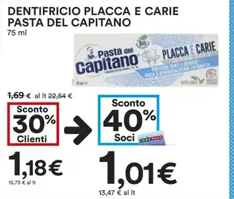 Coop DENTIFRICIO PLACCA E CARIE PASTA DEL CAPITANO 75 ml offerta