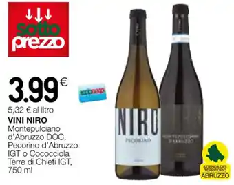 Coop VINI NIRO Montepulciano d'Abruzzo DOC 750 ml offerta