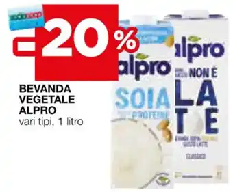 Coop BEVANDA VEGETALE ALPRO vari tipi, 1 litro offerta