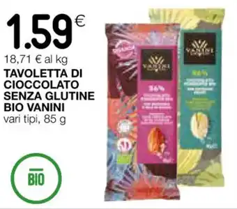 Coop TAVOLETTA DI CIOCCOLATO SENZA GLUTINE BIO VANINI vari tipi, 85 g offerta