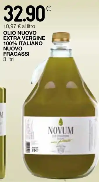 Coop OLIO NUOVO EXTRA VERGINE 100% ITALIANO NUOVO FRAGASSI 3 litri offerta