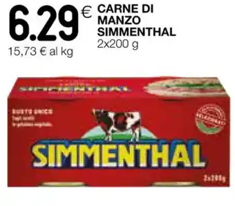 Coop CARNE DI MANZO SIMMENTHAL 2x200 g offerta