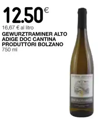 Coop GEWURZTRAMINER ALTO ADIGE DOC CANTINA PRODUTTORI BOLZANO 750 ml offerta