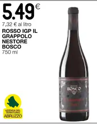 Coop ROSSO IGP IL GRAPPOLO NESTORE BOSCO 750 ml offerta