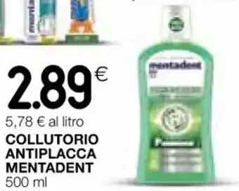 Coop COLLUTORIO ANTIPLACCA MENTADENT 500 ml offerta