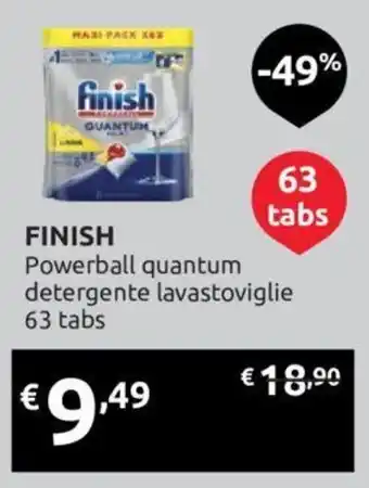Ipersoap FINISH Powerball quantum detergente lavastoviglie 63 tabs offerta