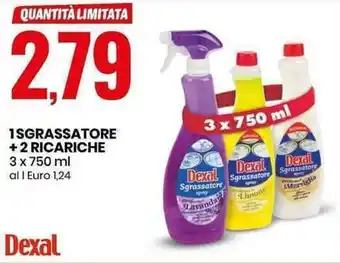 Eurospin 1 Sgrassatore + 2 Ricariche 3x750ml offerta