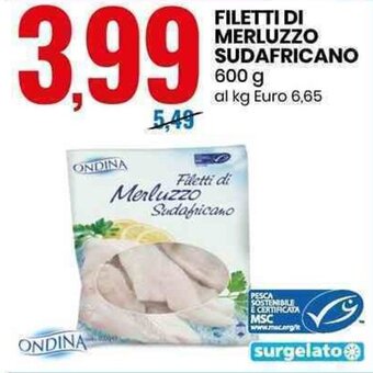 Eurospin Filetti di Merluzzo Sudafricano 600g offerta