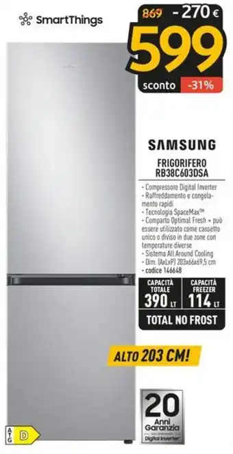 FreeShop SAMSUNG FRIGORIFERO RB38C603DSA offerta