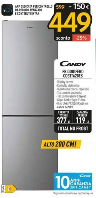 FreeShop CANDY FRIGORIFERO CCE3T620ES offerta
