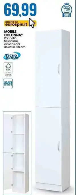 Eurospin Mobile Colonna 35x25x192h cm offerta