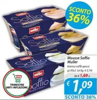 DiMeglio Mousse Soffio Muller bianco-caffè-pesca gr.95x2 offerta