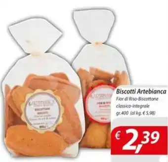 Biscotti Artebianca Fior di Riso-Biscottone classico-integrale gr.400