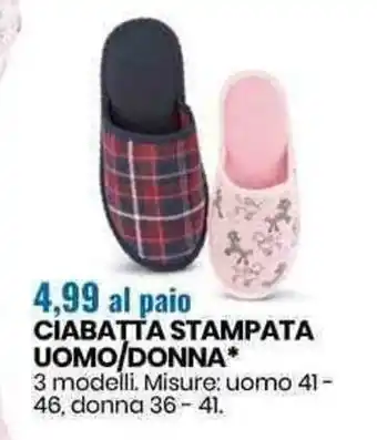 Eurospin Ciabatta Stampata Uomo/Donna offerta