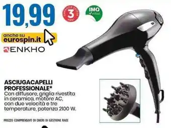Enkho Asciugacapelli Professionale