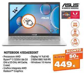 Expert Di Lella Asus Notebook 415DAEB206T offerta