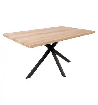 Eurobrico Tavolo da pranzo 'eden' con gambe in metallo nero, 150x90x75 cm offerta
