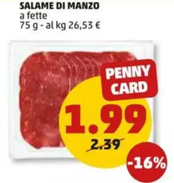 PENNY SALAME DI MANZO a fette 75 g offerta