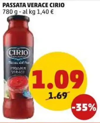 PENNY PASSATA VERACE CIRIO 780 g offerta