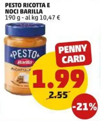 PENNY PESTO RICOTTA E NOCI BARILLA 190 g offerta