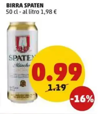 PENNY BIRRA SPATEN 50 cl offerta