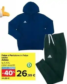 Carrefour Iper Adida - felpa o panatole in felpa uomo offerta