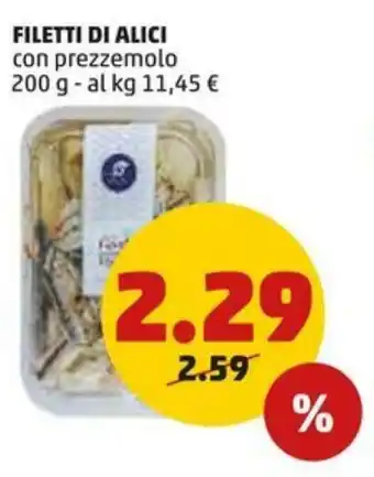 PENNY FILETTI DI ALICI con prezzemolo 200 g offerta