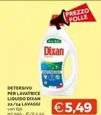 Mercatò Dixan detersivo per lavatrice liquido 22/24 lavaggi offerta