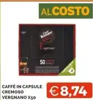 Mercatò Vergnano caffè in capsule cremoso x50 offerta