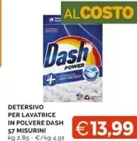 Mercatò Dash detersivo per lavatrice in polvere 57 misurini offerta