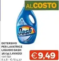Mercatò Dash detersivo per lavatrice liquido 36/45 lavaggi offerta