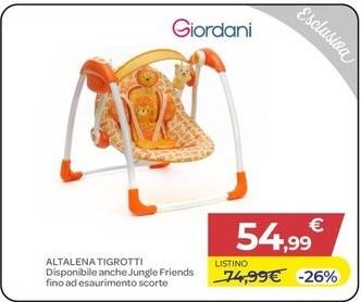 Bimbo Store Giordani - altalena tigrotti offerta