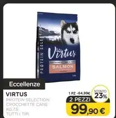 Arcaplanet Virtus - protein selection crocchette cane kg.7.5 tutti i tipi offerta