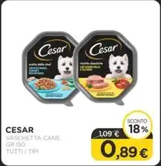 Arcaplanet Cesar - vaschetta cane gr.150 tutti i tipi offerta