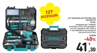 Spazio Conad KIT TRAPANO AVVITATORE CON VALIGETTA TOTAL offerta