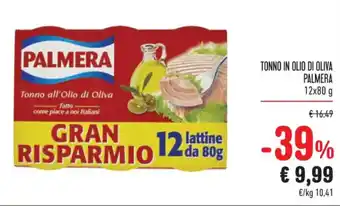 Spazio Conad TONNO IN OLIO DI OLIVA PALMERA 12 x 80 g offerta