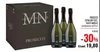 Spazio Conad PROSECCO EXTRA DRY D.O.C. MUSTI NOBILIS confezione 6x75 cl offerta